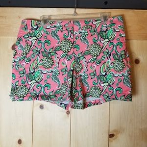 Crown & Ivy Pink Floral Paisley Mid-Rise Shorts